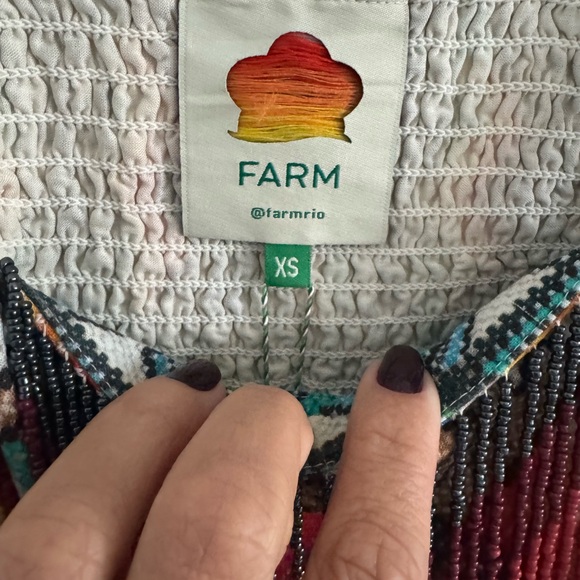 FARM Rio Multicolor Beaded Fringe Crop Top - Picture 3 of 7